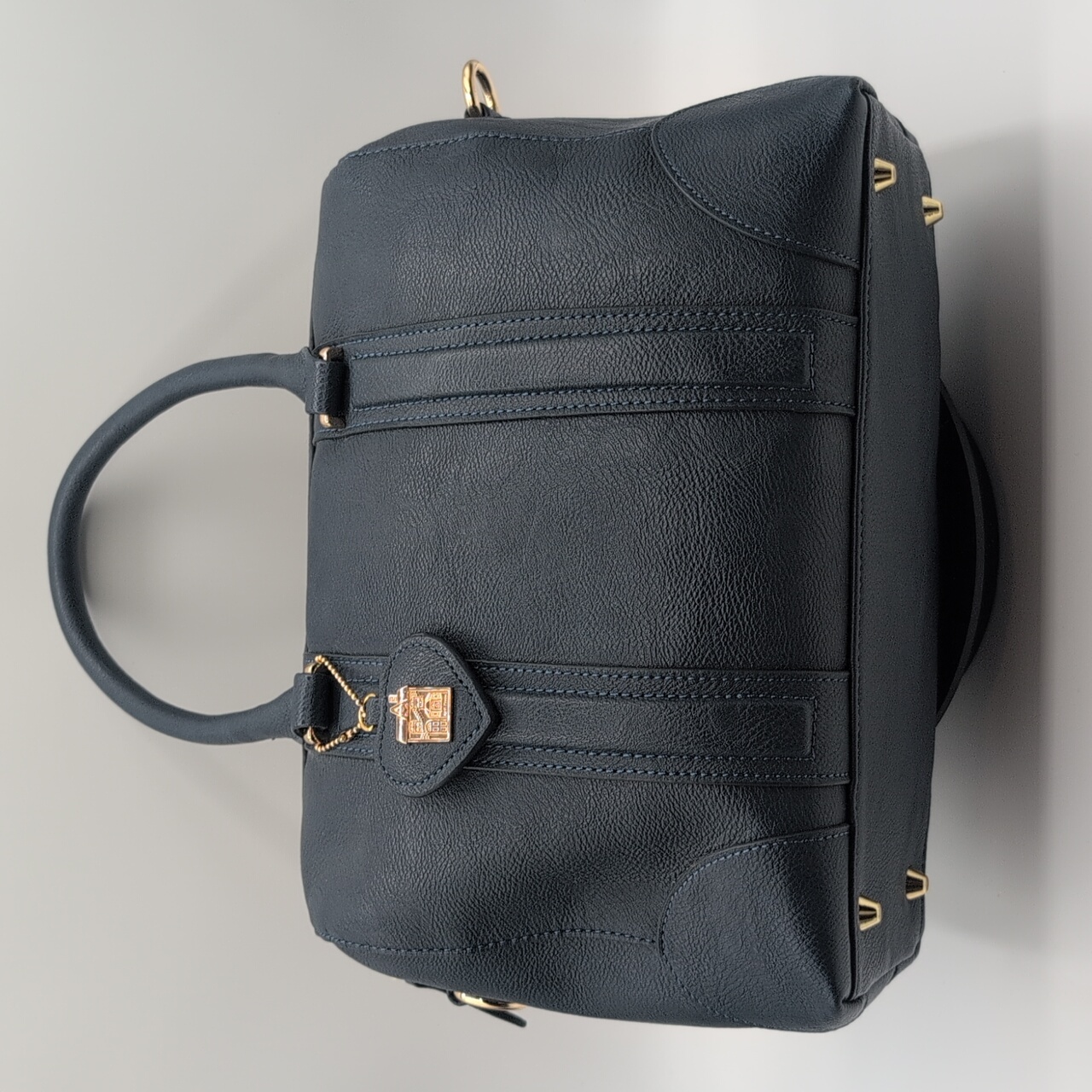 Pink House| Elegant Blue Leather Handbag